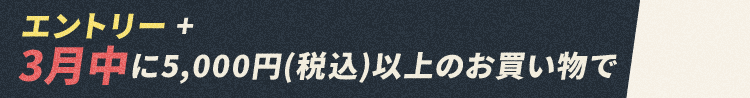 さらにエントリー+3月中に5,000円(税込)以上のお買い物で