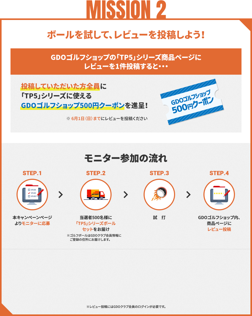 MISSION 2 ボールを試して、レビューを投稿しよう！